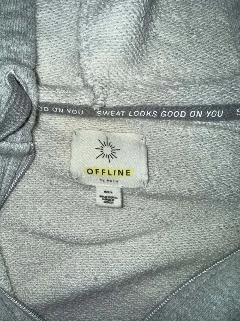 OFFLINE by Aerie Summer Lights Terry Full Zip Cropped Hoodie Size Medium